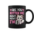 5Th Birthday Girl 5Yr Five 5 Year Old Kitten Cat Bday Coffee Mug