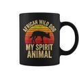 African Wild Dog Is My Spirit Animal Vintage Retro Sunset Graphic Print Coffee Mug