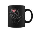 Asl Heart I Love You Hand Sign Language Valentines Day Coffee Mug