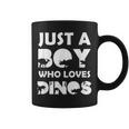 Boy Who Loves Dinos Letras Divertidas Con Diseño De Dinosaur Taza de café