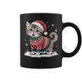 Cat Wearing Ugly Christmas Jumper And Santa Hat Cute Kitten Tassen