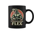Divertido Bodybuilder Tyrannosaurus Flex Gym T-Rex Dinosaur Taza de café