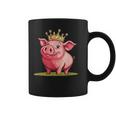 Divertido Cerdo Con Corona Para Los Amantes Del Reino Y Los Cerditos Taza de café