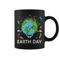 Earth Day Floral Cute & Peaceful Planet Earth Day 2025 Coffee Mug