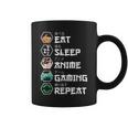 Eat Sleep Anime Gaming Repeat Taza de café