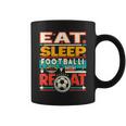 Eat Sleep Football Repeat Divertido Jugador Retro Amante Del Fútbol Taza de café