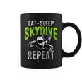 Eat Sleep Skydive Repeat Taza de café