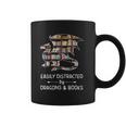Facilement Distrait Par Les Dragons Et Les Livres Cadeau Amusant Tasse
