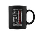 My Favorite Veteran Is My Son Us Flag Retro Veteran Day Coffee Mug