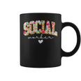 Floral Social Worker For Social Worker School Couns Coffee Mug