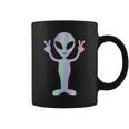 Alien Peace Sign Smiling Face Rave Music Trippy Tassen