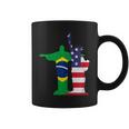 Half Brazilian Half American Usa Brazil Culture Patriot Flag Coffee Mug