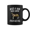 Just A Boy Who Loves African Wild Dogs Graphic Print Coffee Mug