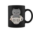 Kit-Tea Cute Kitten In Tea Cup Cat Lover Cat Pun Graphic Print Coffee Mug