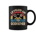 Leveled Up To Godfather Retro Promocionado A Padrino Regalo Taza de café