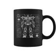 Mech Warrior Blueprint Shirt Mighty Tech Robot Fighter Graphic Print Coffee Mug