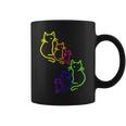 Multicolor Arco Iris Gatos Familiaintage Gato 80 90 Retro Taza de café