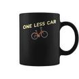 One Less Car Bike Cyclist & Vegan Environmentalist Graphic Print Coffee Mug