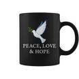PEACE LOVE HOPE DOVE OLIVE BRANCH Graphic Print Coffee Mug