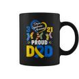 Proud Dad 321 Down Syndrome Awareness Yellow & Blue Ribbon Coffee Mug