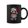 Raccoon Ugly Sweater Santa Hat Christmas Tassen