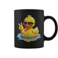 Retro Groovy Yellow Rubber Duck Peace Duck Lovers Coffee Mug