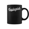 Retro Swoosh Job Title Geologist Taza de café
