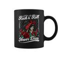 Rock N Roll Never Dies Rockabilly Girl Skull Tattoo Pin-Up Tassen