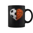 Soccer Basketball Ball Heart Sports Lover Valentines Day Coffee Mug