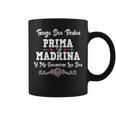 Tengo Dos Titulos Prima Y Madrina Regalo Familiar Español Taza de café