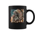 Vintage Native American Indian Chief American Usa Flag Coffee Mug