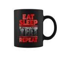 Vintage Yeet Apparel Saying Eat Sleep Repeat Coffee Mug
