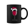 Wine With Red Wine Glass And Christmas Cap Christmas Cuello Taza de café
