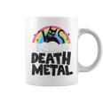 Death Metal Cat Satanic Banda De Punk Rock Para Niños Metal Rainbow Taza de café