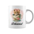 Delusional Coquette Cat Kitten Pink Bow Ribbon Y2k Aesthetic Coffee Mug