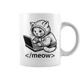 Kitten Developer Meow Code Block Laptop Cat Hacker Divertido Taza de café