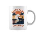 Retro Dog Beach Day Salty Paws Print Summer Ocean Sunset Graphic Print Coffee Mug