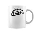 Retro Swoosh Job Title Makeup Artist Taza de café