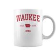 Waukee Iowa Iaintage-Sportdesign Roter Druck Tassen