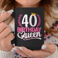 40 Años 40 Cumpleaños Birthday Queen 40 Taza de café Regalos divertidos