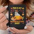 Apanese Bobtail Cat With Pie Fruits This Is My Thanksgiving Graphic Print Coffee Mug Unique Gifts
