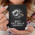 Best Cat Uncle Ever Uncle & Kitten Paw Fist Bump Cool Art Graphic Print Coffee Mug Unique Gifts