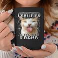 Certified Freak Eat Cement Cursed Silly Cat Meme Coffee Mug Funny Gifts