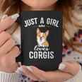 Corgi Dog Lover Just A Girl Who Love Corgis Cuello Taza de café Regalos divertidos