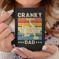 Cranky Dad Fishing Reel Humor Father Fisherman Retro Graphic Print Coffee Mug Unique Gifts