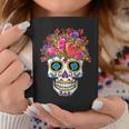 Dia De Los Muertos Floral Mexicain Fête Fleur Jour Des Morts Tasse Cadeaux drôles