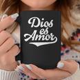 Dios Es Amor Español Mensaje Cristiano Católico Dios Es Amor Taza de café Regalos divertidos