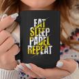 Eat Sleep Padel Repeat Padel Tennis Divertido Padelista Sin Mangas Taza de café Regalos divertidos