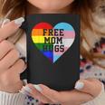 Free Mom Hugs Rainbow LGBT Gay Pride Transgender Flag Heart Graphic Print Coffee Mug Unique Gifts