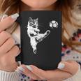 Cat Soccer Ball Graphic Coffee Mug Funny Gifts